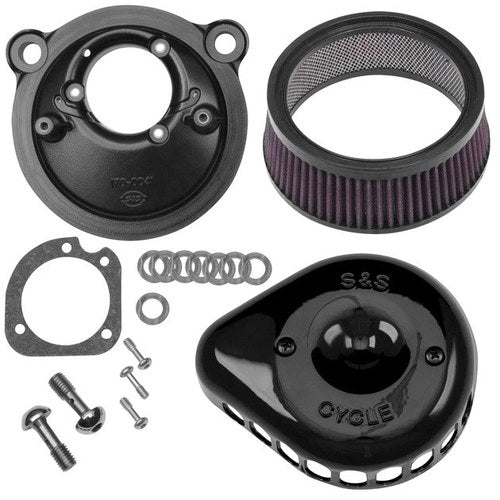 S&S Stealth Mini Teardrop Air Cleaner Kit Gloss Black 170-0440C Harley XL
