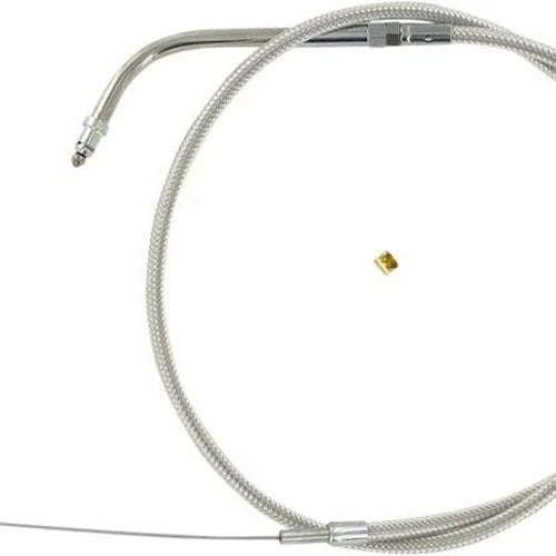 Magnum Polished Stainless Pull Throttle Cable 33-11/16" +6" Harley Sportster