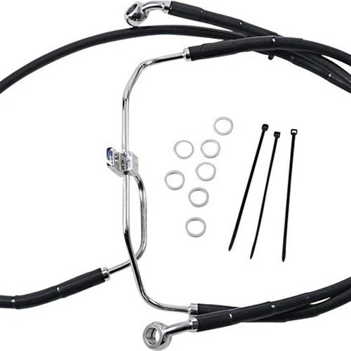 DS Vinyl Brake Line Kit Non-ABS Front +4" Harley Fxdf Dyna Fat Bob 08-16