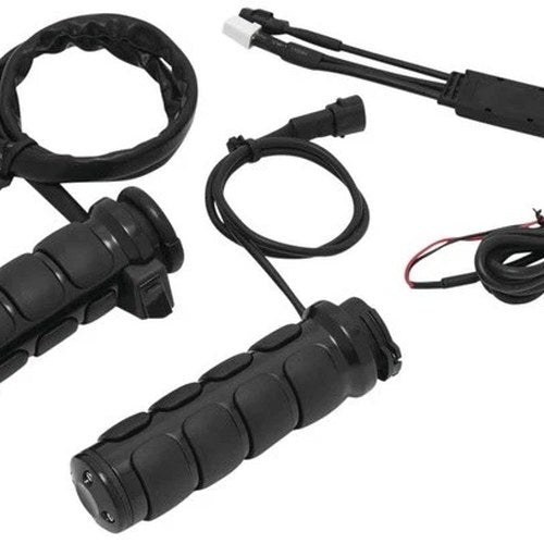 Kuryakyn Heated Dual Cable Iso Grips Gloss Black #6473 Harley Davidson