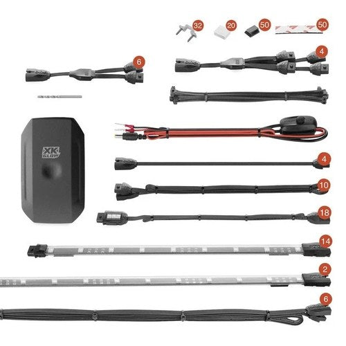 XK Glow XKChrome Rgb Advanced 4-Seat UTV LED Underglow Light Kit