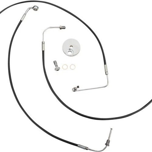 LA Choppers Black Vinyl Brake Line Kit for 8-10" Ape Hangers #LA-8154B08B