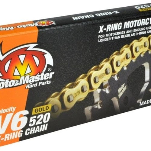 Moto-Master 520 V6 X-Ring Chain 120 Links Gold