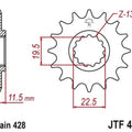JT Front Sprocket 428 15T #JTF409.15 for Suzuki DR-Z125L 2003-2009/2012-2021