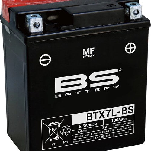 BS Battery Maintenance Free Battery BTX7L-BS 300620 for Kawasaki/Honda/Husqvarna