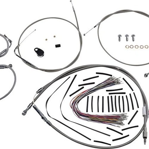 Burly Handlebar Cable/Line Kit for 13" Hangers w/o Cruise Stainless #B30-1292