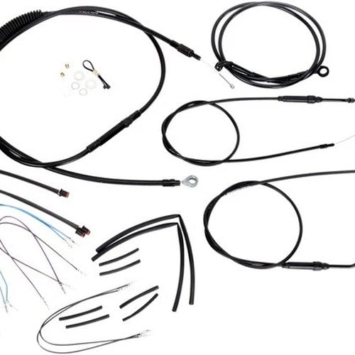 Burly Handlebar Cable/Line Kit for 12" Ape Hangers Black Harley Davidson Dyna