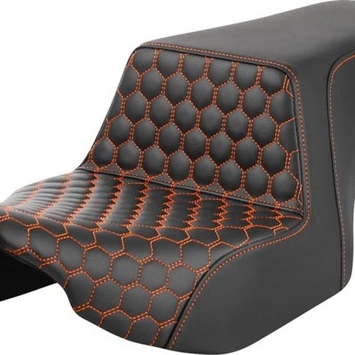 Saddlemen Step-Up HC Seat Orange Stitch Harley Davidson Road Glide/Street Glide