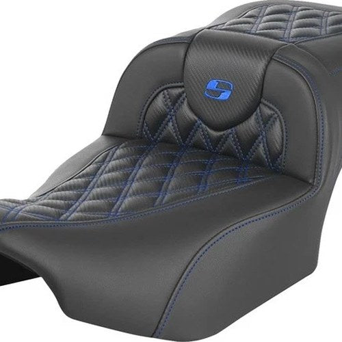 Saddlemen RoadSofa LS/CF Ext. Reach Seat Blue Stitch #284996 Harley Davidson