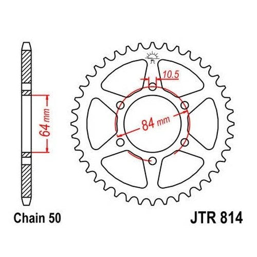 JT Steel Rear Sprocket 530 43T #JTR814.43 for Suzuki GS450T/GS450TX