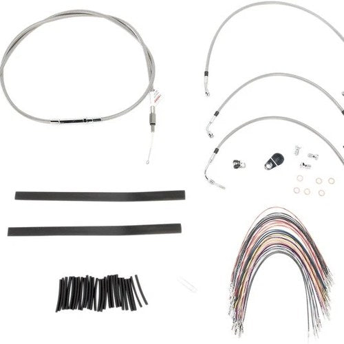Burly Cable/Brake Line Kit for 13" Bagger Bars Non-ABS Stainless Braid #B30-1103