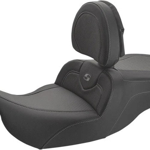 Saddlemen RoadSofa CF Seat With Backrest #284438 Harley Davidson