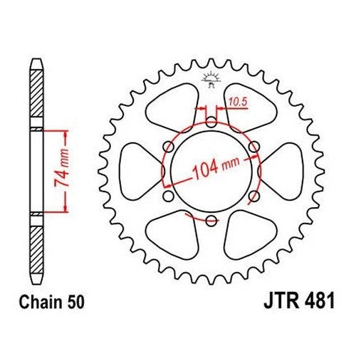 JT Steel Rear Sprocket 530 45T fits Kawasaki KH500 1973-1976