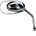 Parts Unlimited Mini-Oval Billet Chrome Mirror 5" Stem Chrome