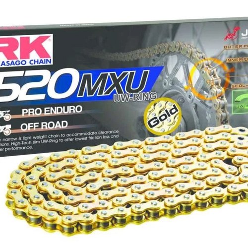 RK Chain GB520MXU-120L UW-Ring Gold Motorcycle Chain for MX and SX