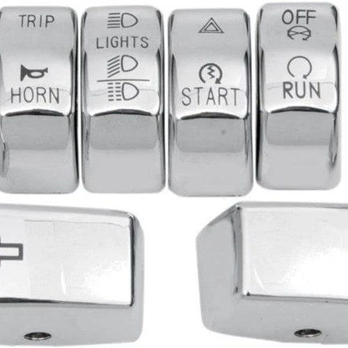 DS Handlebar Switch Cap Kit Chrome Harley Davidson 144782