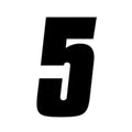 Factory Effex 7" Factory Numbers #5 Black 3-Pack