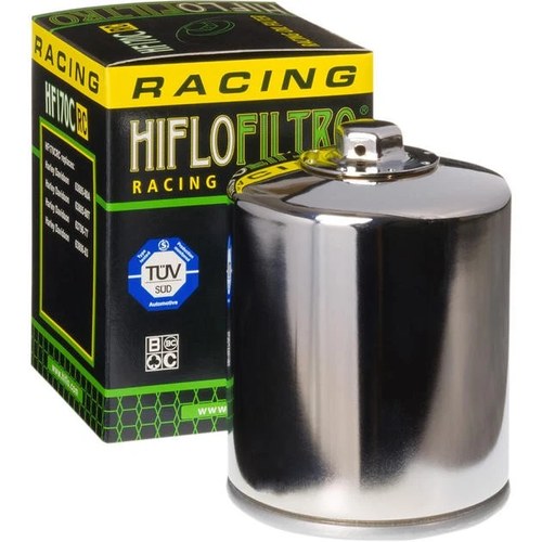 Hiflo RC Racing Oil Filter Chrome HF170CRC Harley Davidson