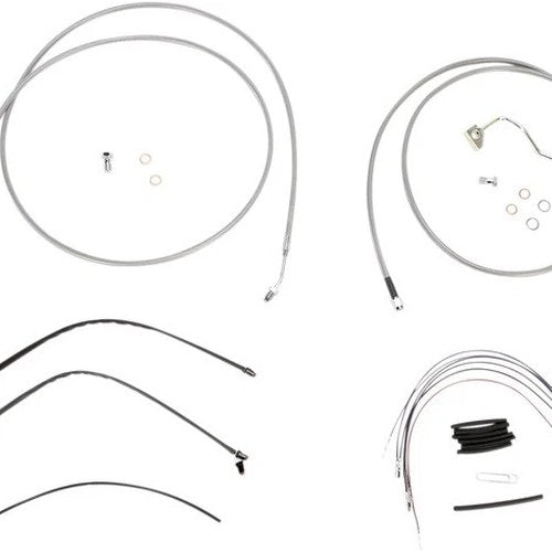 Burly Cable/Brake Line Kit for 15" Ape Hangers Stainless Braid #B30-1120