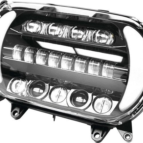 Letric Sharktooth LED Headlight w/Integrated Turn Signals HD Road Glide 15-23