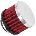 K&N Crankcase Vent Filter with Chrome Top 2" x 1.5" x .75"
