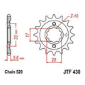 JT Front Sprocket 520 13T #JTF430.13 for Suzuki/Kawasaki RM-Z250/KX250F 4-Stroke