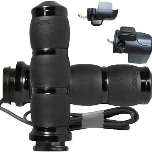 Avon Velvet Air Heated Grips Tbw 1" Black #AIR-96-F24-HT Harley Davidson