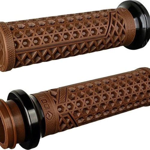 Odi Vans V-Twin Full Waffle Lock-On Grips 1" Brown/Black Clamp HD Cable