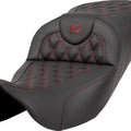 Saddlemen RoadSofa LS Ext. Reach Seat Burgundy Stitch #284775 Harley Davidson