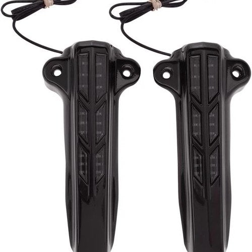 Ciro Forkini Lower Leg Fork Covers w/LED Black 43003 Harley FLHT/FLHX/FLHR