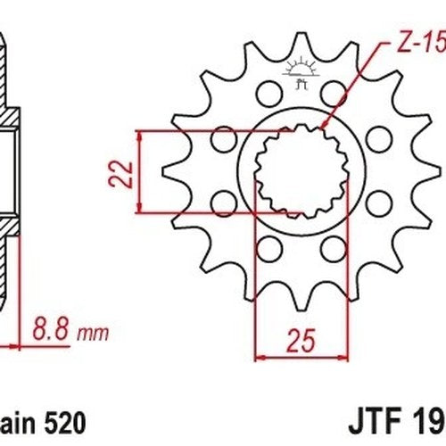 JT Front Sprocket 520 16T #JTF1901.16SC KTM/Husqvarna/Beta