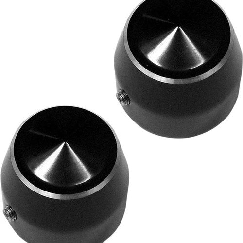 Accutronix Elite Front Axle Caps Black 1" #TAC101-EN Harley Davidson