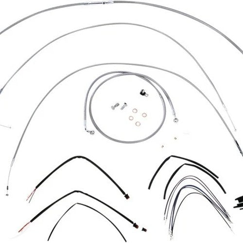 Burly Cable/Brake Line Kit for 16" Ape Hangers Stainless Braid #B30-1063