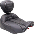 Mustang Deluxe Touring Solo Seat With Backrest Mandarin Orange Stitch #89401MO
