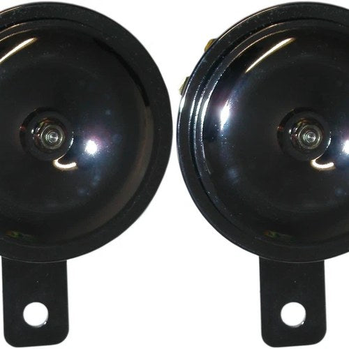 Horn 12 Volt Chrome Twin Type 90mm Diameter (Pair)