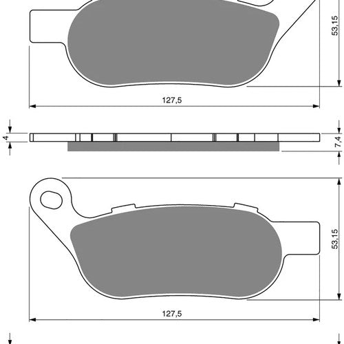 Brake Pads Rear Goldfren S33 For Harley Davidson Fxcw 1584 Softail Rocker 2009