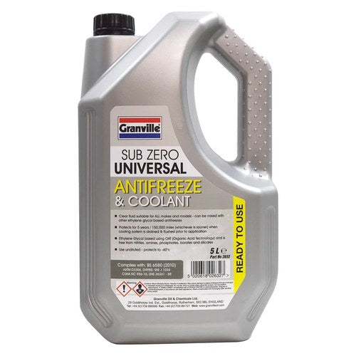 Granville SubZero Universal Rtu Antifreeze 5 Litre Bottle Ready to use