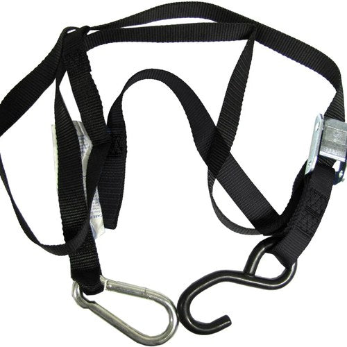Tie Downs 25mm wide Black with hook & snap hook