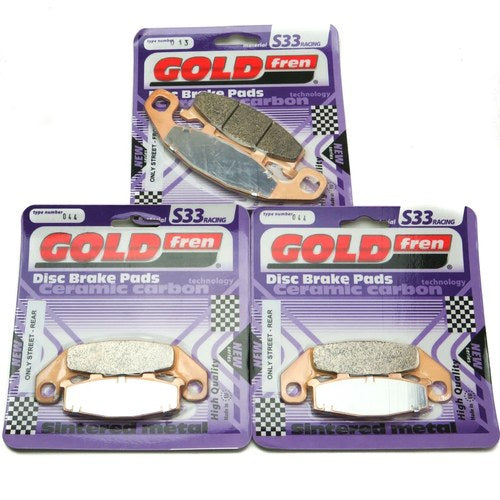 Goldfren S33 Brake Pads Front & Rear For Kawasaki Gpz 400 R D4 1988