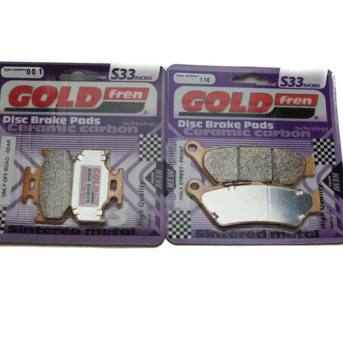 Goldfren S33 Brake Pads Front & Rear For Yamaha DT 125 X 2005-2006
