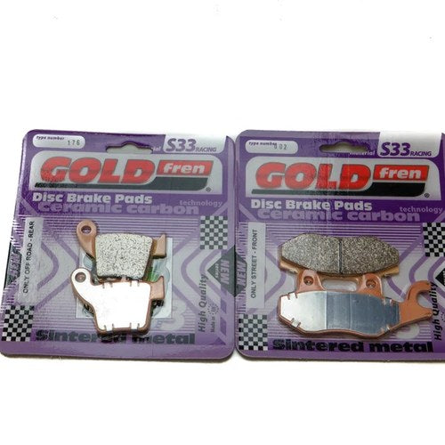 Goldfren S33 Brake Pads Front & Rear For Puzey Mtd 300 (4T/4V) 2011-2012