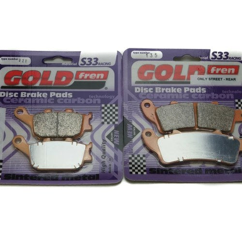 Goldfren S33 Brake Pads Front & Rear For Kawasaki EN650 Vulcan S ABS 2015-2019
