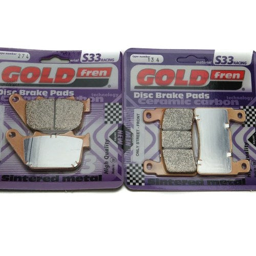 Goldfren S33 Brake Pads Front & Rear For Harley Davidson XR 1200 X 2010-2012