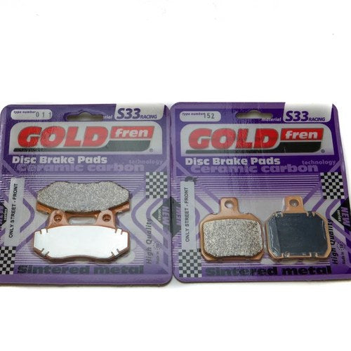 Goldfren Brake Pads Front & Rear For Peugeot Speedfight125 Iceblade 4T 2014-2015
