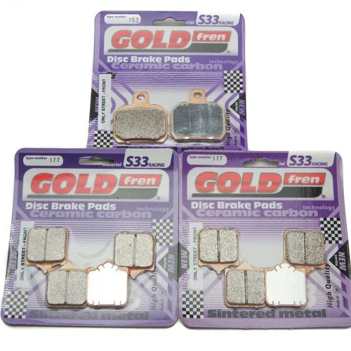 Goldfren S33 Brake Pads Front & Rear For Benelli Century Racer 899 2011-2012