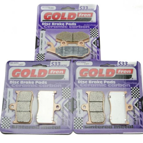 Goldfren S33 Brake Pads Front & Rear For Triumph Tiger SE (ABS) 1050cc 2010-2013