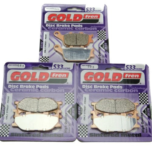 Goldfren S33 Brake Pads Front & Rear For Yamaha XJ6-S Diversion 600 2013-2015