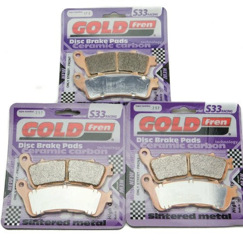 Goldfren S33 Brake Pads Front & Rear For Honda Vfr 800 A6/A8/A9 ABS 2006-2013