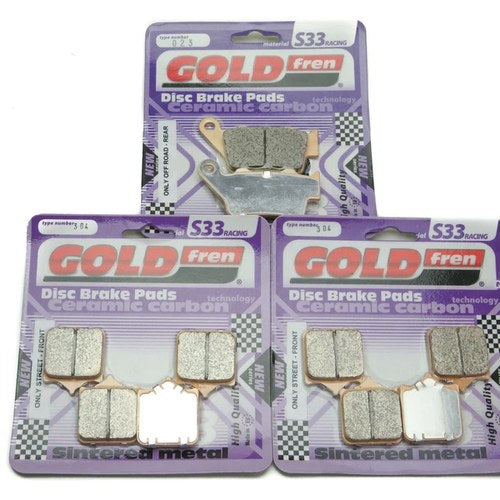 Goldfren S33 Brake Pads Front & Rear For Bmw S1000R 2010-2018