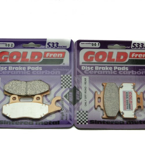Goldfren S33 Brake Pads Front & Rear For Suzuki DR 350 E Start UK 1996-1999
